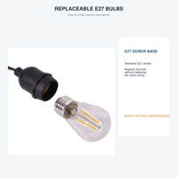 Guirlandes lumineuses LED S14 étanches 10m 15m, 10/15 ampoules 1W 2W, guirlandes à filament pour jardin, patio, mariage, fête