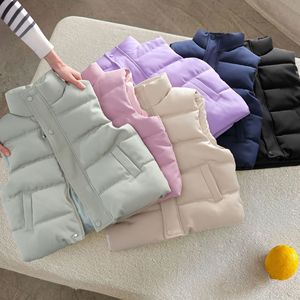 Kids Puffer Vest Stand Collar Snap Button Quilted Sleeveless Jacket Zipper <strong>Boys</strong> Girls Winter Warm Outerwear Waistcoat Wholesale - Product Image 2
