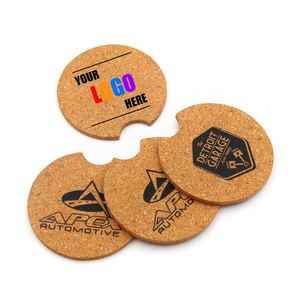 <b>Car</b> Cork <b>Coasters</b> with Custom Logo <b>Car</b> Cup Holder <b>Coasters</b> Eco-Friendly Absorbent Cup Holder Inserts for Vehicles & Promotions - Product Image 1