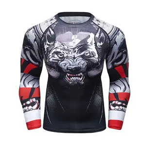 Сделанные на заказ Rash Guard Высокое качество BJJ MMA рубашка мужская Rashguard велосипедная майка