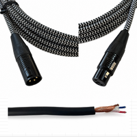 Câble de microphone XLR mâle-femelle OEM CH-R027 en tweed avec blindage spiralé, gaine en PVC et conducteur en cuivre sans oxygène