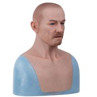 Masque en silicone réaliste pour visage d'halloween, pour le cosplay et les costumes masculins d'halloween