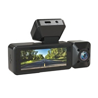 Caméra embarquée 4K triple objectif (avant, arrière, intérieur) avec WiFi 5 GHz, GPS, surveillance de stationnement 24h/24, vision nocturne et capteur G – Enregistreur de véhicule