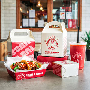 Boîte de conservation de fast-food biodégradable à emporter personnalisée boîte en carton blanc pour <span class=keywords><strong>livraison</strong></span> de <span class=keywords><strong>poulet</strong></span> frit - Product Image 2