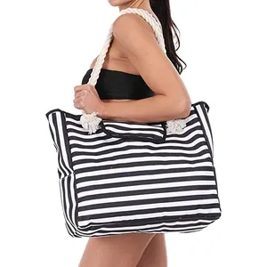 Custom Printing Large Capacity Summer Handbags Canvas Women's Tote Beach Bag Outdoor