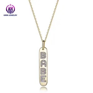 Collier pendentif en or 18 carats lettre d'amour collier de mode Choke CZ bijoux en zircone cubique cadeau exquis