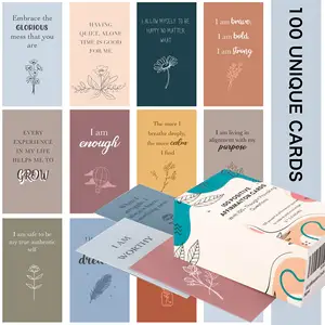 Thought-Provoking Questions 100 Affirmation Cards for Women and Men With Unique Affirmation cards for stress Relief Meditation a