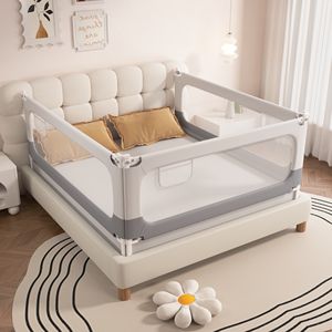 Barrière <span class=keywords><strong>de</strong></span> <span class=keywords><strong>lit</strong></span> pour bébé réglable et rétractable en tissu Oxford Jialibao avec barrière <span class=keywords><strong>de</strong></span> sécurité pour enfants - Product Image 1