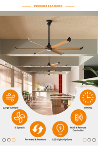 Ventilateur HVLS commercial VFans 220V 8-10 pieds à moteur CC pour laboratoire scientifique en Russie, prix d'usine, ventilateur de plafond pour café au Japon - Product Image 2