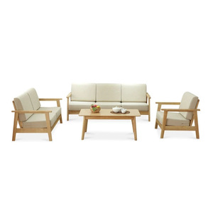 Solid Wood Sofa Set <b>Living</b> Room Combination <b>U</b> Shape Removable Washable Cushions For Seniors Elderly Care Centers - Product Image 4