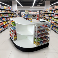 Comptoir de caisse modulaire personnalisé en forme de L pour magasin de proximité, bureau de caisse pour commerce de détail