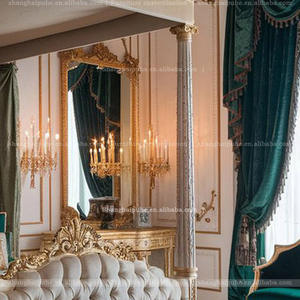 <span class=keywords><strong>Royal</strong></span> Baroque Four-Poster Bett 4 Poster Himmelbett König im europäischen Stil Hand geschnitzte Massivholz Säule Bett Säulen Pfosten mit - Product Image 3