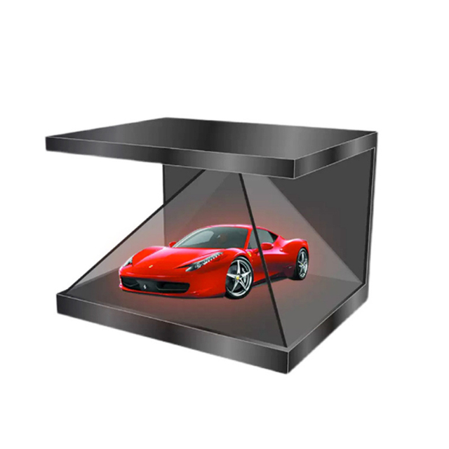 Custom 270° Degree 3d Holographic Projector Pyramid Hover Display Showcase Reflective 3d Hologram Imaging Display