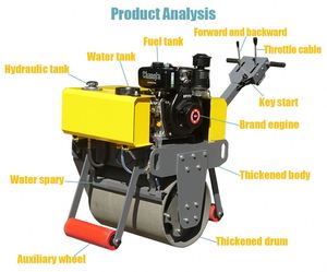 Small <b>Walk</b> Behind Single Wheel Road Roller <b>Machine</b> - Product Image 5