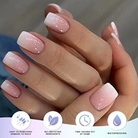 Strips Ongles en Gel Semi-Durci Rose Ombré Qualité Salon Facile Application et Retrait Lampes UV Stickers Wraps Gel Ongles