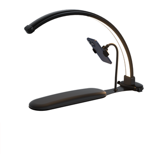 Lámpara de Escritorio LED de Media Luna 3 en 1 con Reposabrazos, 36W, Moderna e Inteligente, con Luz <span class=keywords><strong>UV</strong></span> LED y Soporte <span class=keywords><strong>para</strong></span> Teléfono Celular - Product Image 6