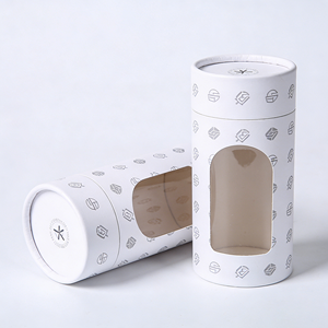 Custom Cylinder Paper <b>Box</b> With <b>Clear</b> Display Window Round Cardboard Tube Packaging For <b>Gift</b> Cosmetic Candle - Product Image 6