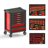 Chariot à outils roulant à sept tiroirs personnalisable, établi en métal classique, plateau latéral en plastique, boîte à outils OEM, garage, atelier