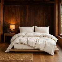 Parure de lit 3 pièces en chanvre 100% format Queen, style moderne, housse de couette confortable et respirante, taies d'oreiller douces pour la peau, pour la maison