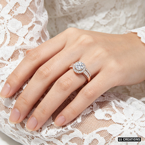 Bague de fiançailles et de fête en or massif 10K-18K avec logo personnalisé, zircon rond de 1,0 ct et diamant de laboratoire serti à griffes, certifiée IGI - Product Image 5