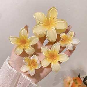 กิ๊บติดผมสำหรับเด็กผู้หญิง ลายดอกลีลาวดี กิ๊บหนีบผมแบบเรียบหรู พร้อมดอกไม้ขนาดเล็กเรียบง่าย 4 ซม. และ 8 ซม. - Product Image 3
