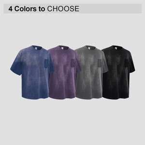 Wholesale Custom Men's T-shirts Heavyweight Cotton T Shirts Streetwear Washed Vintage Blank Screen Printing Embroidery T-shirt - Product Image 2