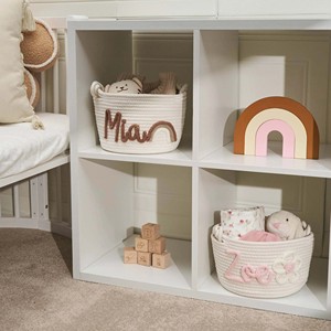Cesta de bebé <span class=keywords><strong>personalizada</strong></span>, cesta de juguete, regalo de recién nacido, regalo de <span class=keywords><strong>nombre</strong></span> de bebé, regalo de Navidad para bebé, cesta de regalo de bebé de algodón de cuerda, - Product Image 2