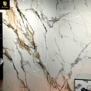 Carrelage en porcelaine effet marbre blanc Calacatta Gold 600x1200mm, carrelage de sol intérieur poli et émaillé, céramique décorative pour mur de maison - Product Image 4