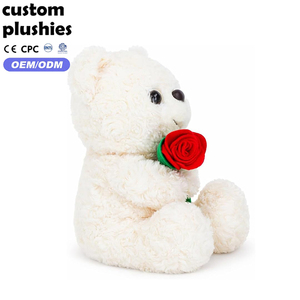 Orsacchiotto di Peluche Bianco all'Ingrosso con Decorazione Rosa Rossa <span class=keywords><strong>e</strong></span> Occhi in Plastica per Regalo del Memorial Day - Product Image 2