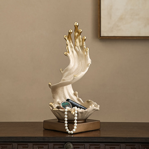 เครื่องประดับนำโชคสำหรับห้องนั่งเล่นงานประดิษฐ์ทำจากเรซินประดับแบบอาร์ตเดคโคลมน้ำเรียบของตกแต่งครอบครัวสไตล์ชาวจีนแบบใหม่ - Product Image 4