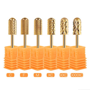 Foret à ongles en carbure de tungstène doré à tête lisse de 3/32 pouces pour l'élimination du gel acrylique - Product Image 1