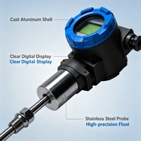 DONGRUN Top Mount Chemical Storage Tank RS485 4-20mA HART SS316L IP68 Waterproof Magnetostrictive Liquid Level Transmitter