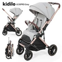 Poussette Bébé Pliable Multifonction Kidilo pour Nouveau-nés, Vue Haute, Assise et Couchée pour Enfants