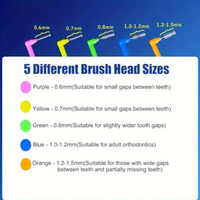 Brosse interdentaire de type L à long manche brosse dentaire de couleur différente brosses interdentaires orthodontiques pour brassards