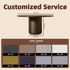 Mesa de Comedor Redonda Moderna de Aluminio para Exteriores, Resistente a la Oxidación, Mesa Comercial para <span class=keywords><strong>Terraza</strong></span> de Hotel y Proyectos de Restaurantes - Product Image 2