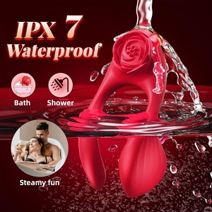Anneau pénien en silicone pour homme, jouet pour adultes, outil Rose avec 3 moteurs et 7 vibrations pour stimulation clitoridienne et testiculaire double, sensationnelle - Product Image 3