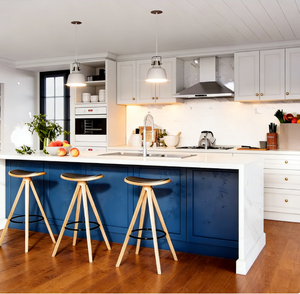 Meuble de <span class=keywords><strong>cuisine</strong></span> taupe économique <span class=keywords><strong>avec</strong></span> étagères vitrées <span class=keywords><strong>ouvertes</strong></span> et rangements fermés pour projets de rénovation domestique abordables - Product Image 4