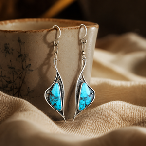 Orecchini Pendenti Creativi a Forma di Cigno in Turchese, Bicolore, Stile Vintage per Donne - Product Image 6
