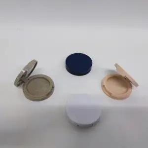 Récipient de fard à paupières simple à gaufrage 3d de luxe personnalisé Palette ronde compacte pour blush et poudre écologique avec miroir 50mm Diy