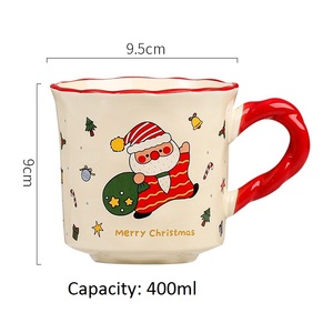 Taza de Café de Cerámica Ecológica de 400 ml con Diseño Navideño, Apta para Microondas, Reutilizable, para el Hogar y la Oficina, Regalo para Té - Product Image 5