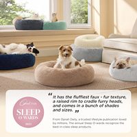 Coussin pour chien taille moyenne - Coussin rond lavable pour animaux de compagnie, 30 pouces, antidérapant, en fausse fourrure moelleuse et pelucheuse, pour chat et chien