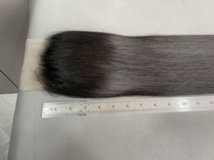 30인치 32인치 34인치 최고급 HD 프론탈 핸드 훅 헤어 블록 클로저 레미 헤어 40인치 가발 헤어피스 - Product Image 4