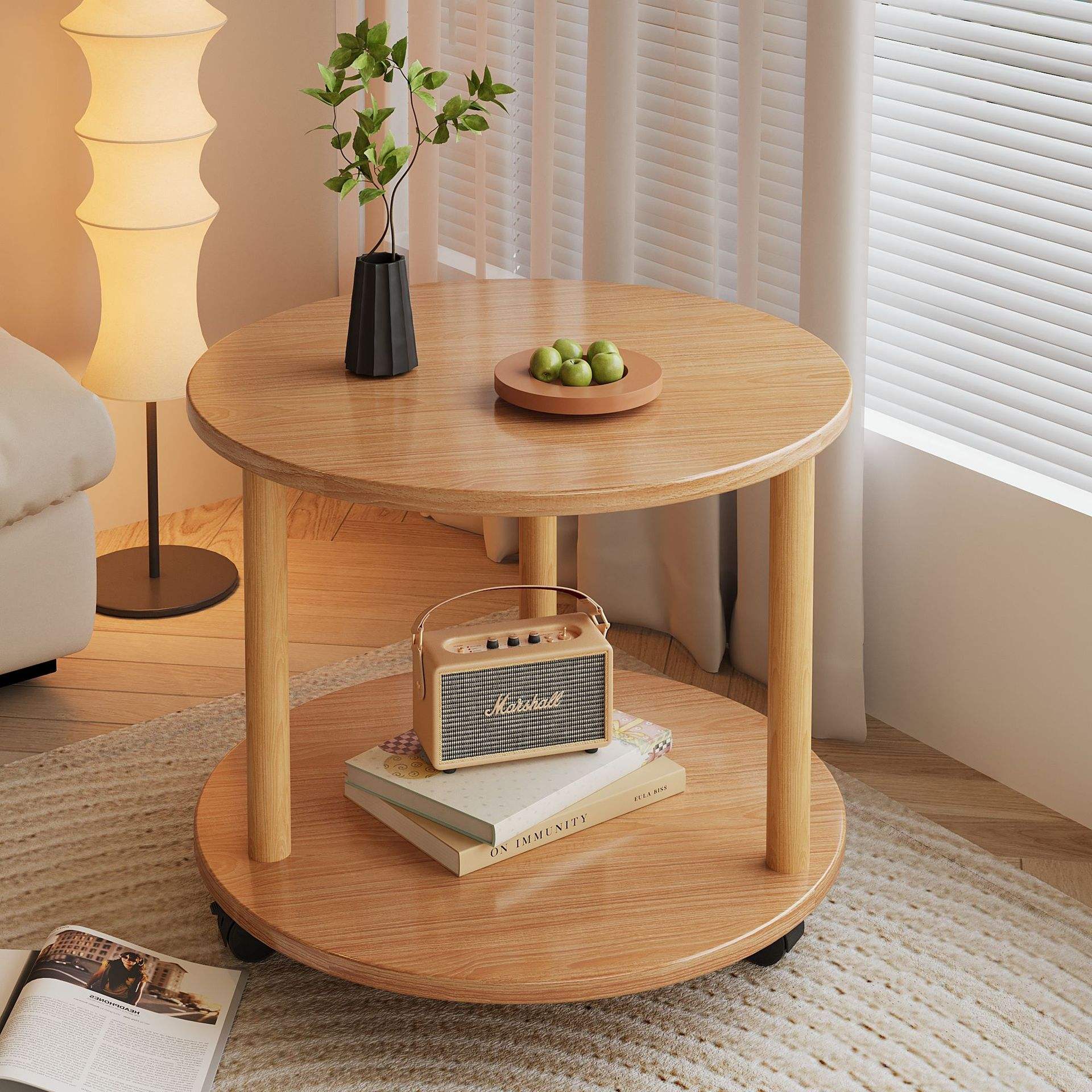 Round Original wood color