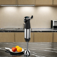 Mixeur plongeant électrique 400W avec bol mélangeur en acier inoxydable, fouet, bouton d'éjection et design à tête inclinable pour usage domestique et hôtelier