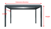 Pergola en aluminium avec toit à lames motorisé, gazebo de patio, système extérieur imperméable, résistant au vent, réglable et personnalisable