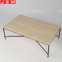 Table basse en marbre naturel au design moderne, meubles élégants pour le salon, table à thé et à café en métal de luxe pour la maison