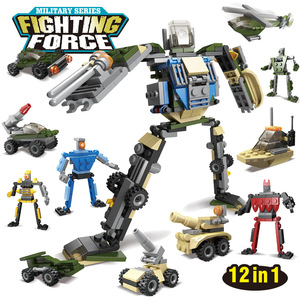 12合1电子教育机器人积木套装，带ABS材料1:64比例模型玩具，带遥控器，适用于2-14岁 - Product Image 2