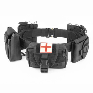 DF JLRBWJT Sac souple multifonctionnel vert, ensemble de cinq pièces, ceinture tactique, boucle en métal, entièrement fait à la main, taille réglable - Product Image 4