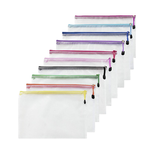 A4 Zip Wallets and <strong>Ziplock</strong> <strong>Bags</strong> Plastic Mesh <strong>Document</strong> <strong>File</strong> Folders for Supermarket Use with Screen Printing Surface Handling - Product Image 1