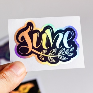 Không thấm nước Holographic cầu vồng hiệu ứng dính Vinyl Sticker biểu tượng tùy chỉnh chết cắt laser ba chiều in nhãn - Product Image 3